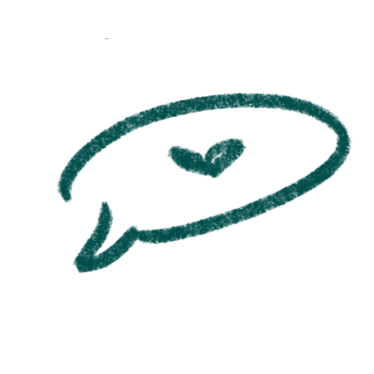 UKT Doodle Heart Speech Dark Green